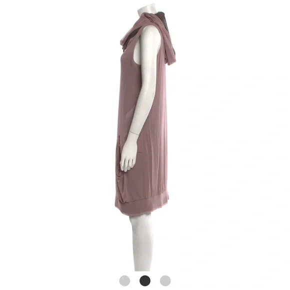 Sleeveless Mauve Shift Dress with Scarf - Picture 2 of 4